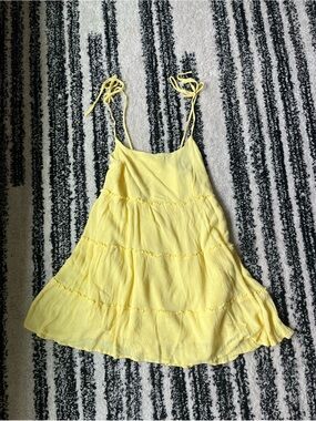 Light Yellow Tiered Spaghetti Strap Sundress